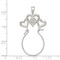 Sterling Silver Triple Heart Charm Holder Jewelry 44mm x 23mm